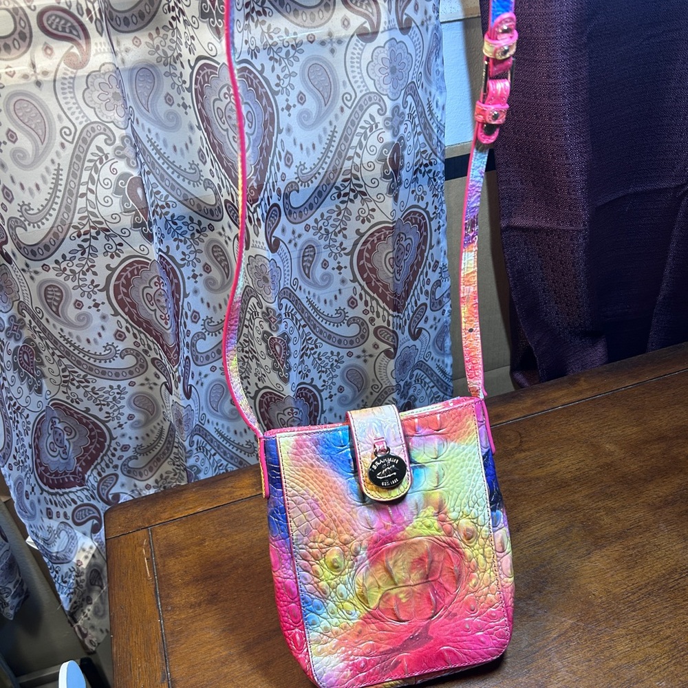 Brahmin Multicolor Crocodile Embossed Shoulder Bag - Picture 5 of 10